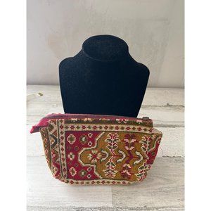 Needlepoint zippered make up bag
